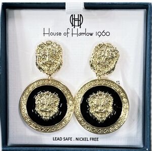 🖤🔹️House Of Harlow🔹️ 1960 Lion Head Statement Drop Earrings